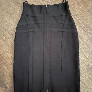 Herve Leger Black Pencil Skirt Knee-Length Workwear